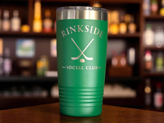 Personalized Hockey Coffee Tumbler: Stainless Steel, Laser Engraved, Hockey Tournament Gift