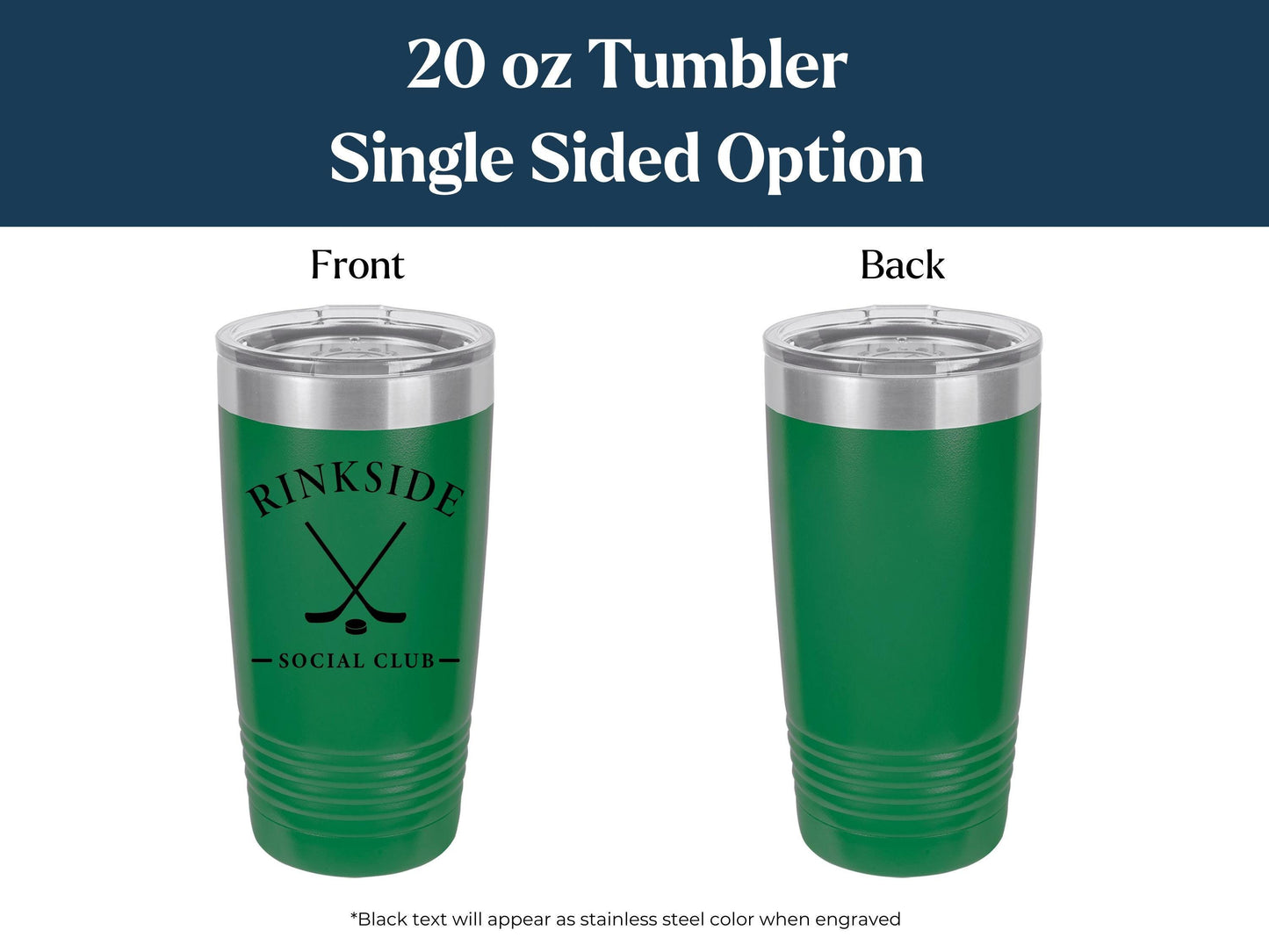 Personalized Hockey Coffee Tumbler: Stainless Steel, Laser Engraved, Hockey Tournament Gift