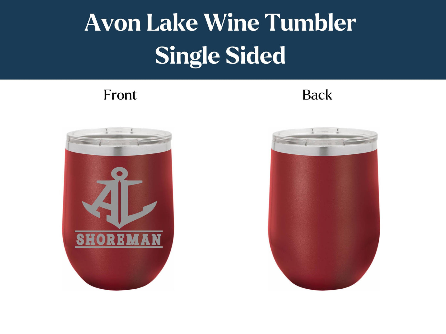Personalized Avon Lake Teacher Wine Tumbler: Laser Engraved Stainless Steel