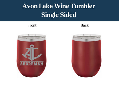 Personalized Avon Lake Teacher Wine Tumbler: Laser Engraved Stainless Steel