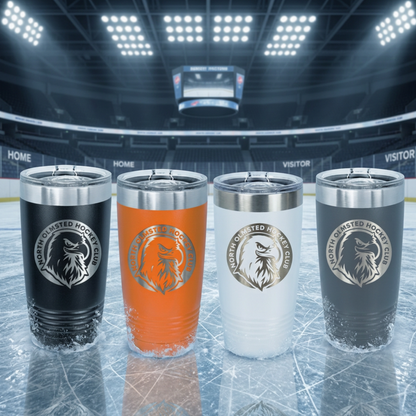 North Olmsted Hockey Club Tumbler: Custom Team Colors 20oz Travel Mug