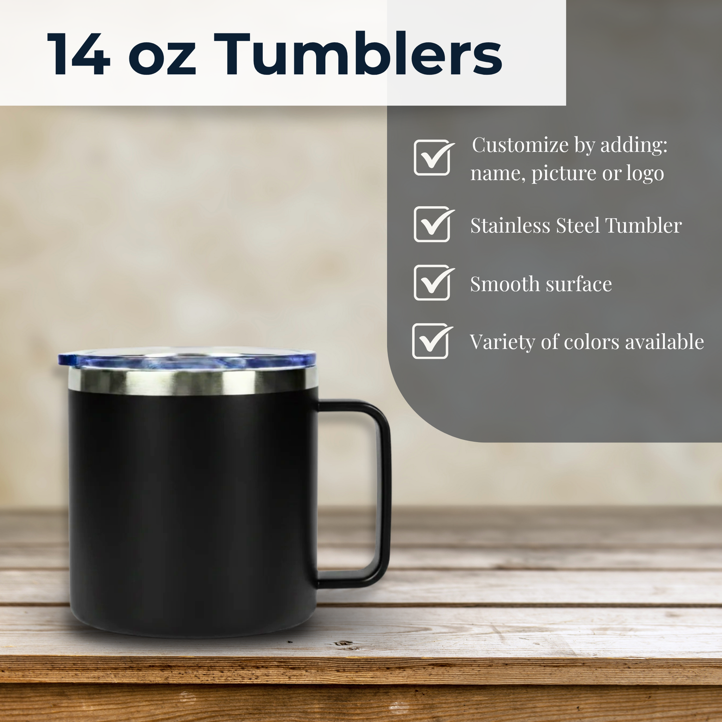 Personalized 14 oz Tumblers with handle