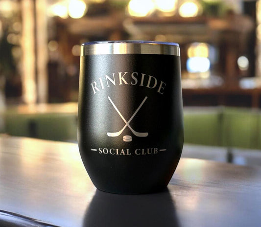 Personalized Hockey Wine Tumbler: Stainless Steel, Laser Engraved, Hockey Tournament gift