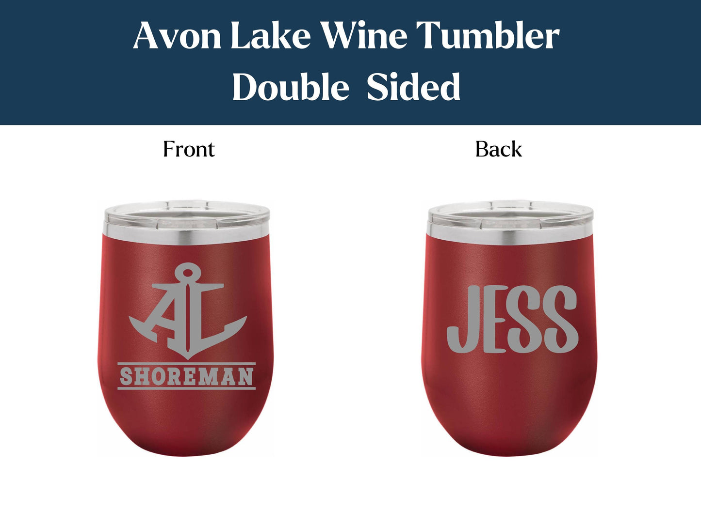 Personalized Avon Lake Teacher Wine Tumbler: Laser Engraved Stainless Steel